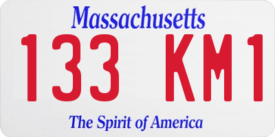 MA license plate 133KM1