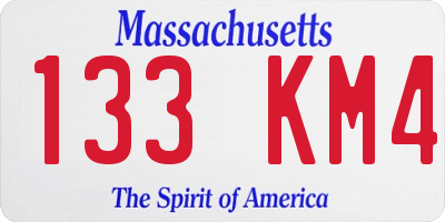 MA license plate 133KM4