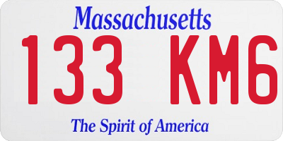 MA license plate 133KM6