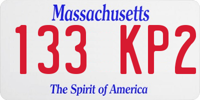 MA license plate 133KP2