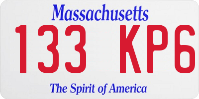 MA license plate 133KP6