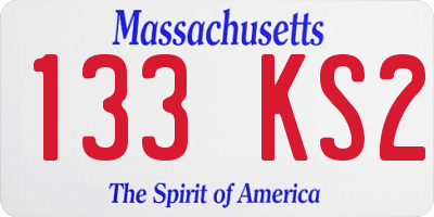 MA license plate 133KS2