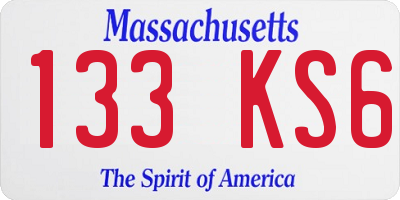 MA license plate 133KS6