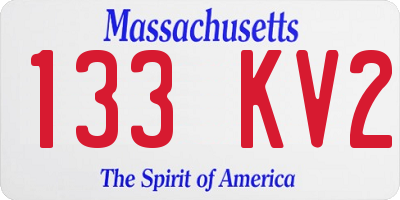 MA license plate 133KV2