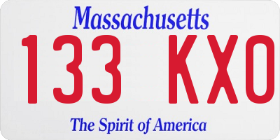 MA license plate 133KX0