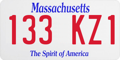 MA license plate 133KZ1
