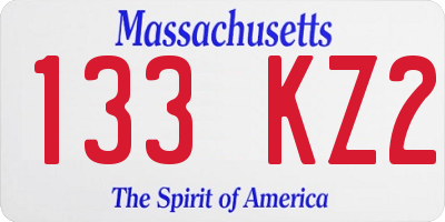 MA license plate 133KZ2