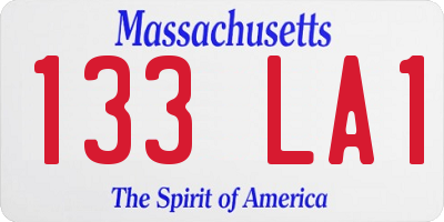 MA license plate 133LA1