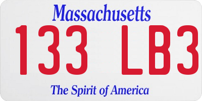MA license plate 133LB3