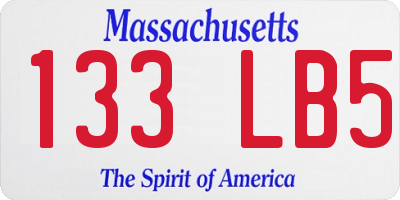 MA license plate 133LB5
