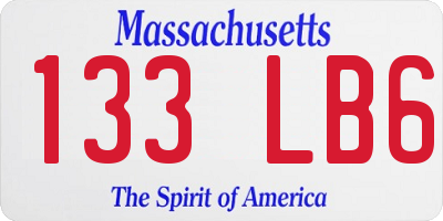 MA license plate 133LB6