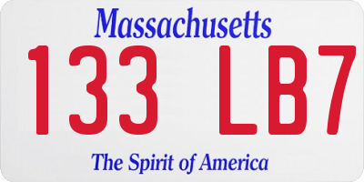 MA license plate 133LB7