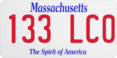 MA license plate 133LC0