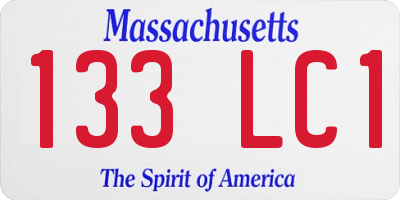 MA license plate 133LC1