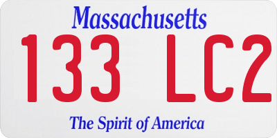 MA license plate 133LC2