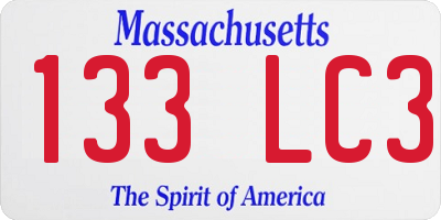 MA license plate 133LC3