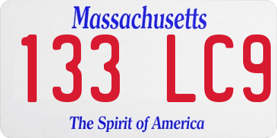 MA license plate 133LC9