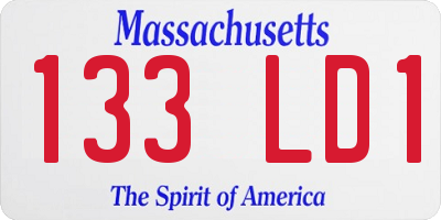 MA license plate 133LD1