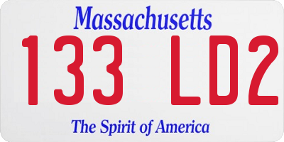 MA license plate 133LD2