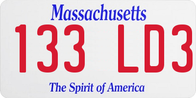 MA license plate 133LD3