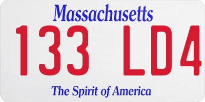 MA license plate 133LD4