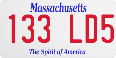 MA license plate 133LD5