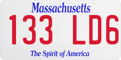 MA license plate 133LD6