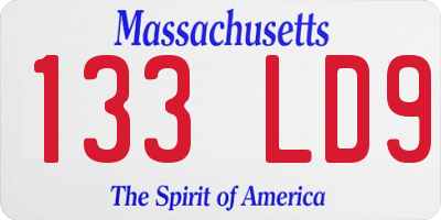 MA license plate 133LD9