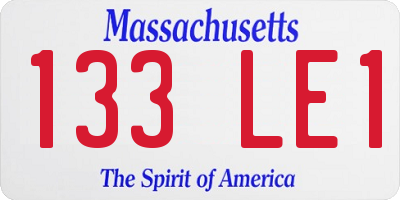 MA license plate 133LE1