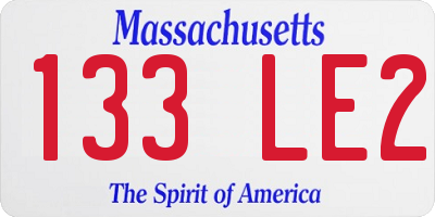 MA license plate 133LE2