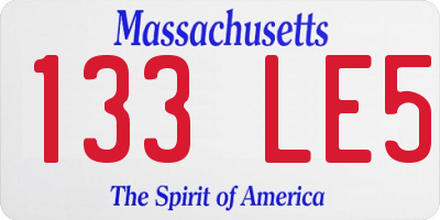 MA license plate 133LE5