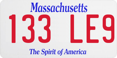 MA license plate 133LE9