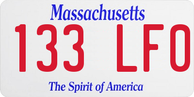 MA license plate 133LF0