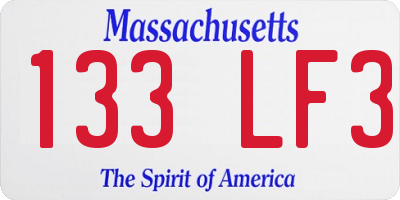 MA license plate 133LF3