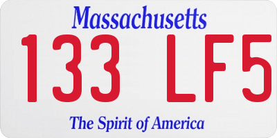 MA license plate 133LF5
