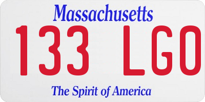 MA license plate 133LG0