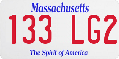 MA license plate 133LG2