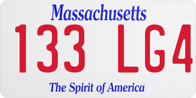 MA license plate 133LG4