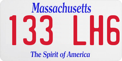 MA license plate 133LH6