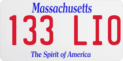 MA license plate 133LI0