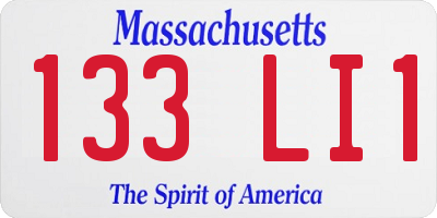 MA license plate 133LI1