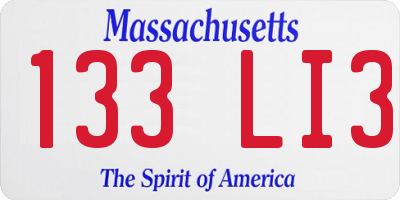MA license plate 133LI3