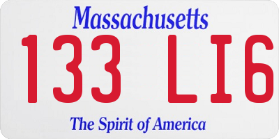 MA license plate 133LI6
