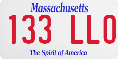 MA license plate 133LL0