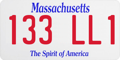 MA license plate 133LL1
