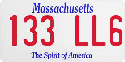 MA license plate 133LL6