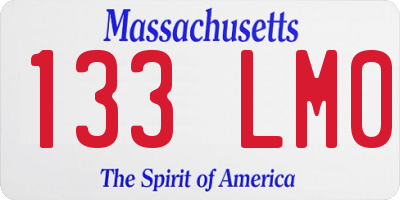 MA license plate 133LM0