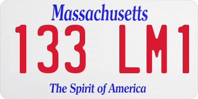MA license plate 133LM1