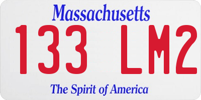 MA license plate 133LM2