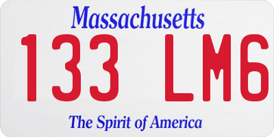 MA license plate 133LM6